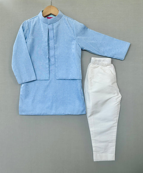 Pre-Order: Denim Attached Jacket Kurta Set