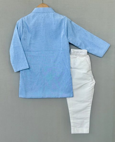 Pre-Order: Denim Attached Jacket Kurta Set