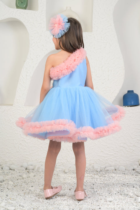 Pre-Order: Amara Peach Blue Dress