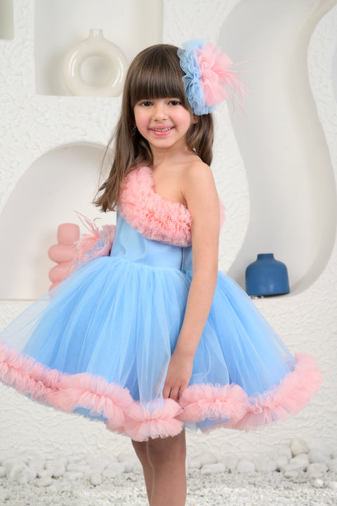 Pre-Order: Amara Peach Blue Dress