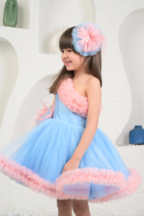 Pre-Order: Amara Peach Blue Dress