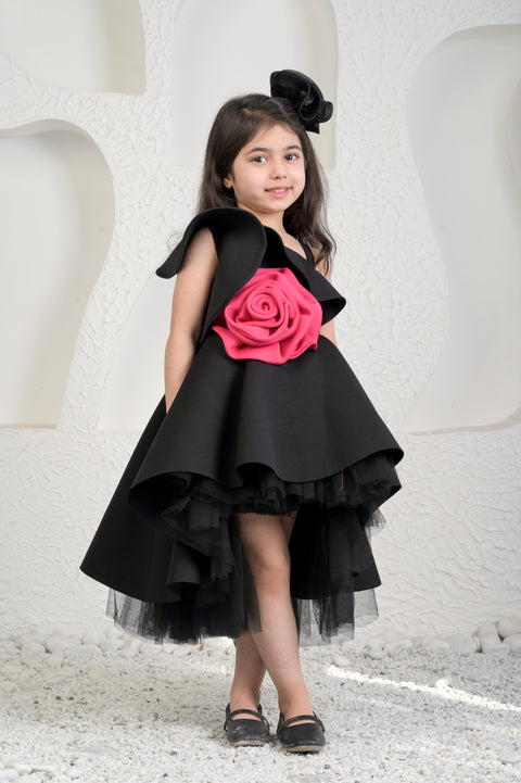 Pre-Order: Roseate Black High Low Dress