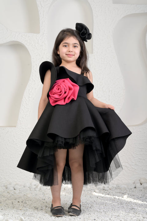Pre-Order: Roseate Black High Low Dress