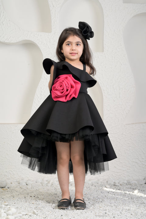 Pre-Order: Roseate Black High Low Dress