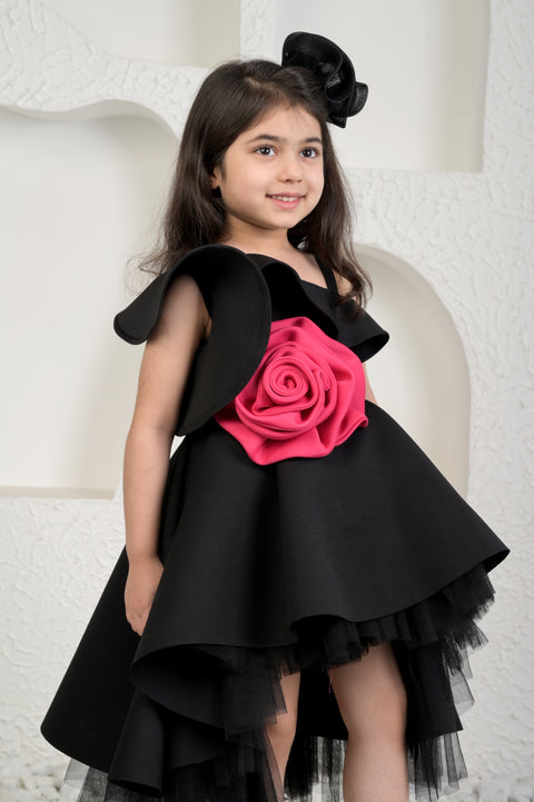 Pre-Order: Roseate Black High Low Dress