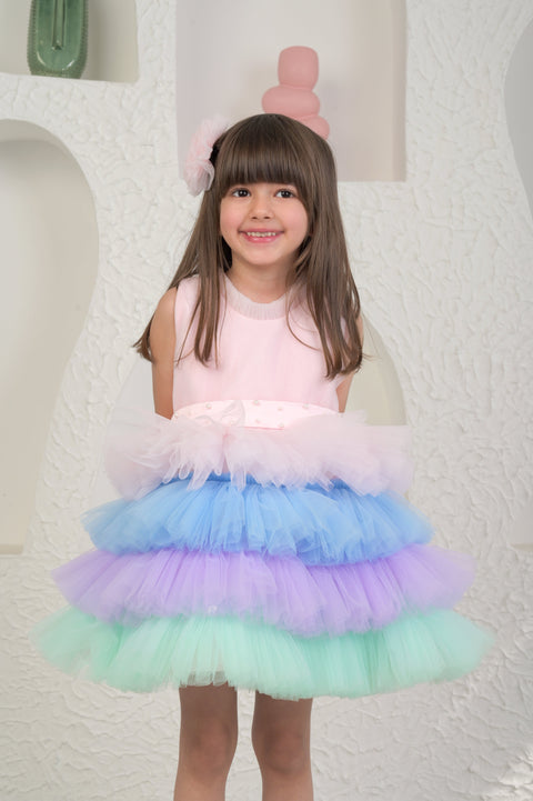 Pre-Order: Baby Pink Unicorn Colour Dress