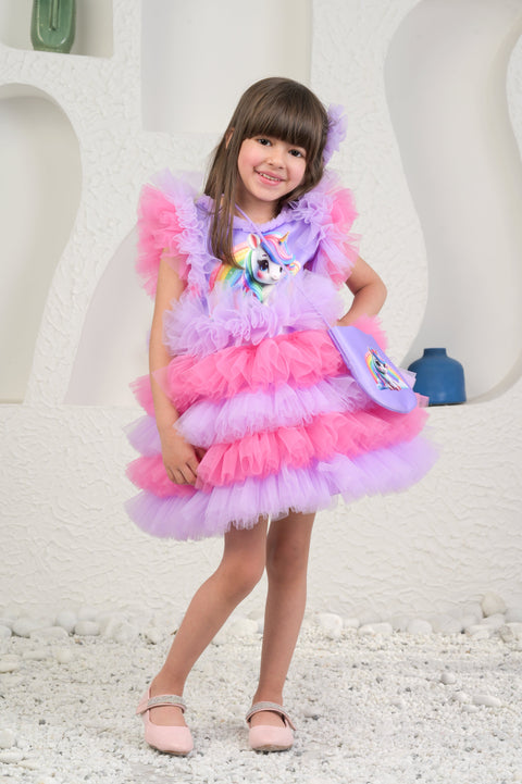 Pre-Order: Purple Rainbow Unicon Dress