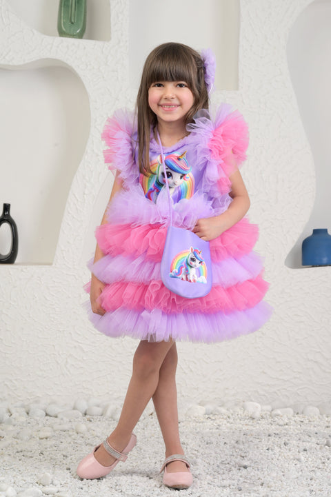 Pre-Order: Purple Rainbow Unicon Dress