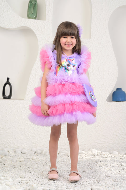 Pre-Order: Purple Rainbow Unicon Dress
