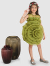 Pre-Order: Embellished with Big Flower Dress-Green