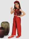 Pre-Order: Embellished with Sequence Top &pant -Maroon
