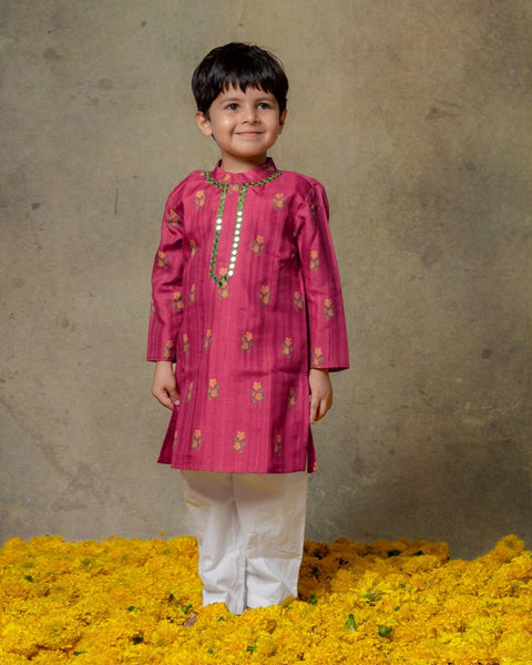 Pre-Order: Multicolour Mirror Work Kurta Set