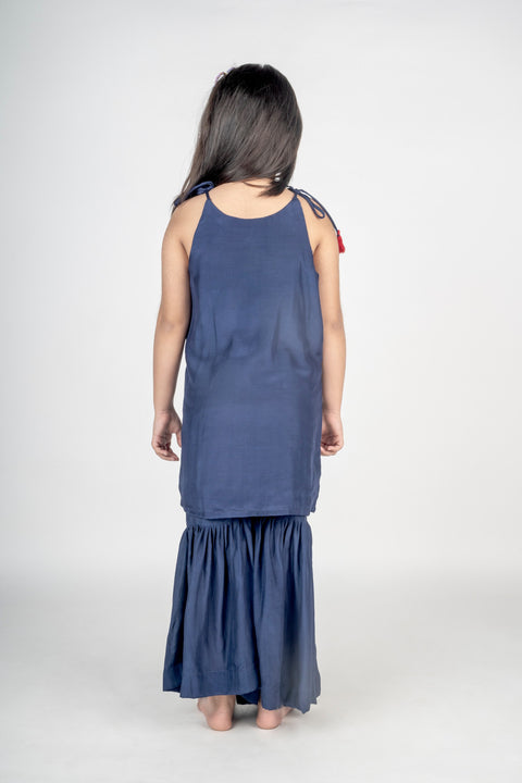 Pre-Order: Baagh Hand Embroidered Navy Blue Kurta Set