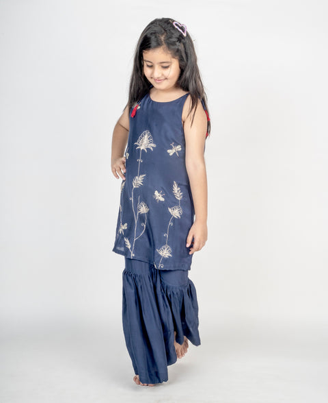 Pre-Order: Baagh Hand Embroidered Navy Blue Kurta Set