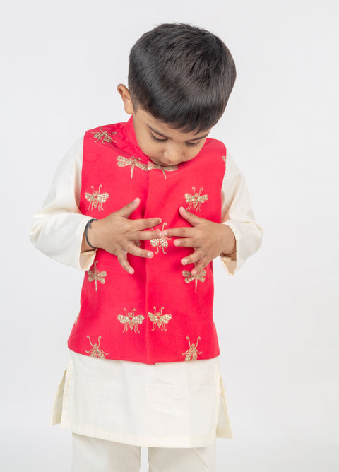 Pre-Order: Jugnoo Hand Embroidered Kurta Jacket Set