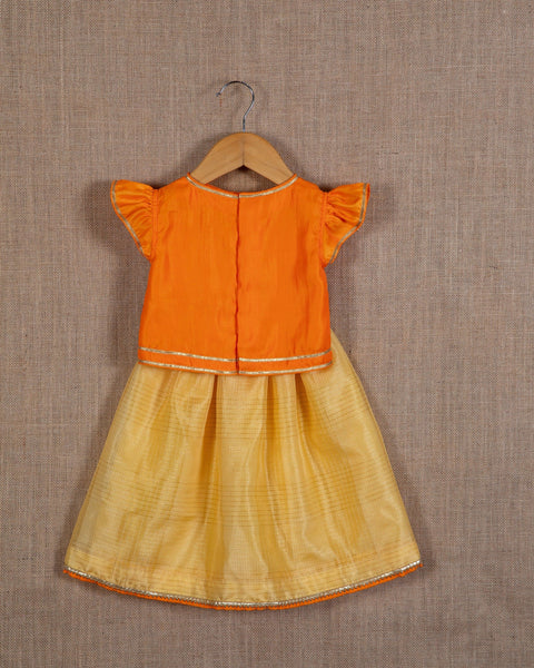 Pre-Order: Orange Gota Top with Lehenga