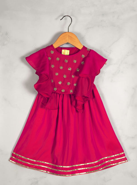 Pre-Order: Pink Embroidered Top with Lehenga