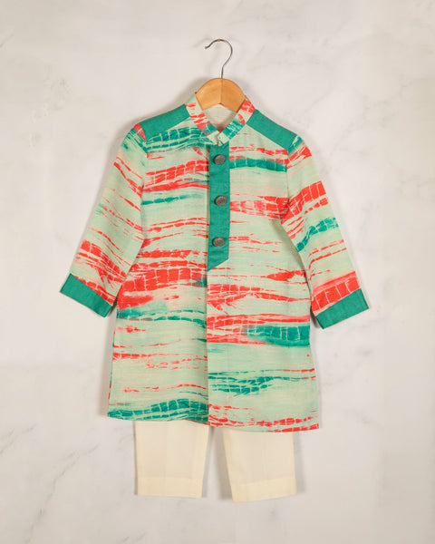Pre-Order: Green Tie and Dye Kurta with Pajama
