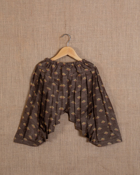 Pre-Order: Yellow Gota Kurta with Brown Printed Patiala