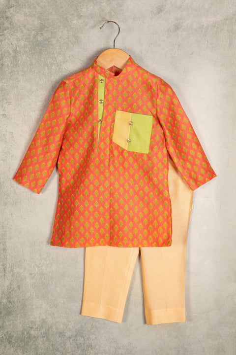 Pre-Order: Mor Pankh Print Kurta with Pajama