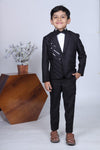 Pre-Order: Black Tuxedo with Stylish Panel/Shirt Pant with Bowtie Set