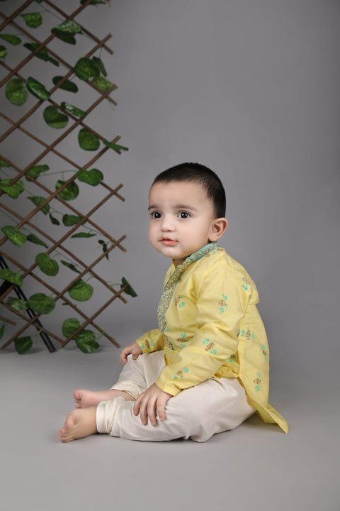Pre-Order: Honey Bee Printed Yellow Kurta Set