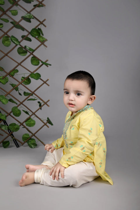Pre-Order: Honey Bee Printed Yellow Kurta Set