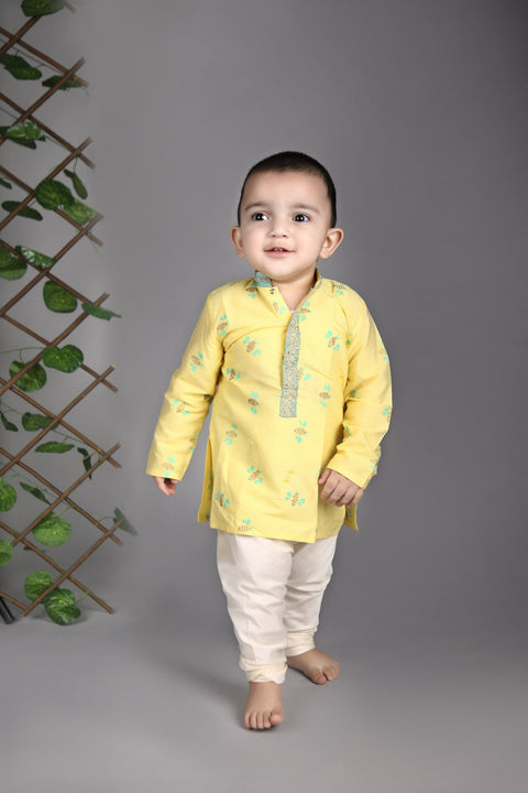 Pre-Order: Honey Bee Printed Yellow Kurta Set