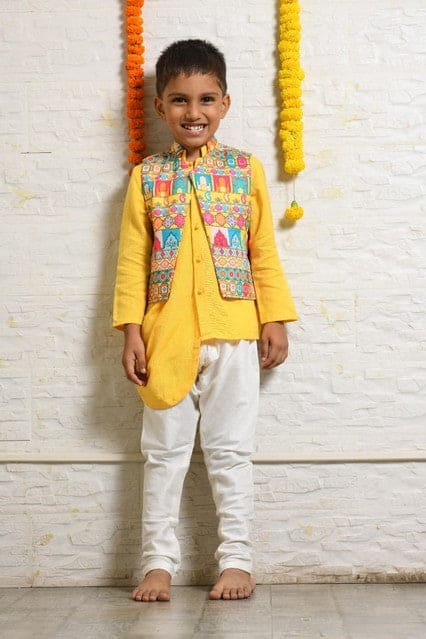 Pre-Order: Drape Kurta With Half Jacket Set