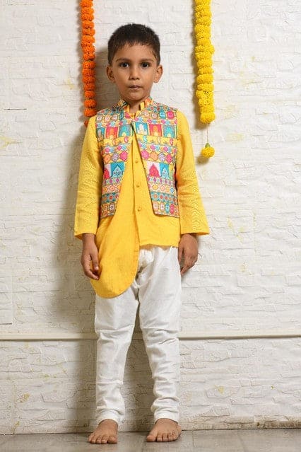 Pre-Order: Drape Kurta With Half Jacket Set