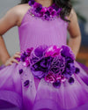 Pre-Order: Lavender and purple ombre shaded couture gown with handcrafted flowers