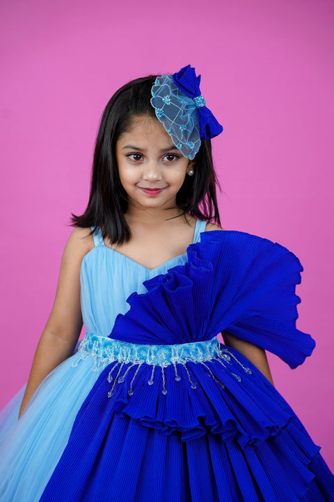 Pre-Order: Frozen Elza Theme Gown Blue Shades Couture Gown