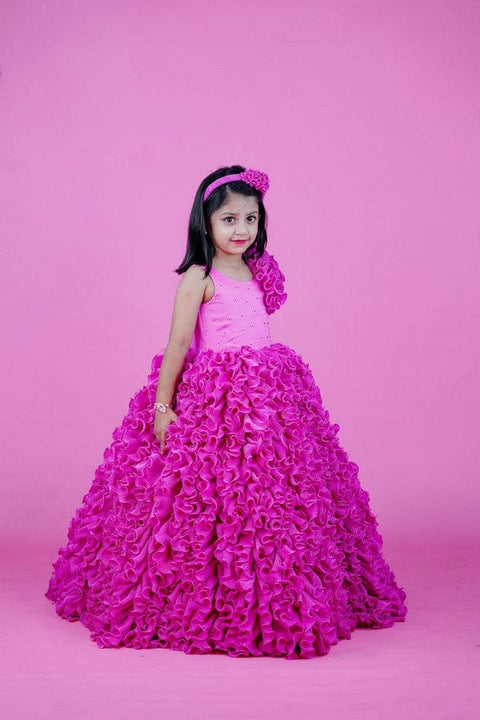 Pre-Order: Light Pink Coral Theme Couture Gown