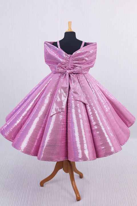 Pre-Order: Pink SEQUENCE Panel Gown Embellished with Small Butterfly Patches