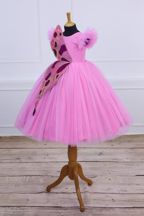 Pre-Order: Lavender gown with handcrafted butterfly wings