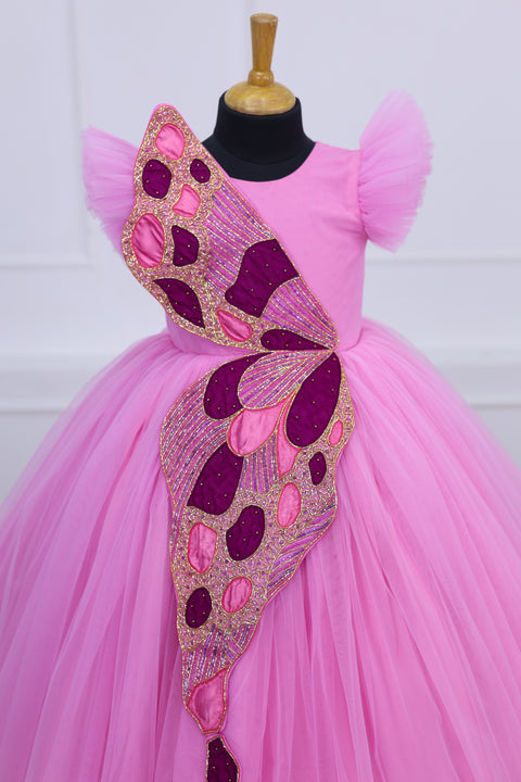 Pre-Order: Lavender gown with handcrafted butterfly wings