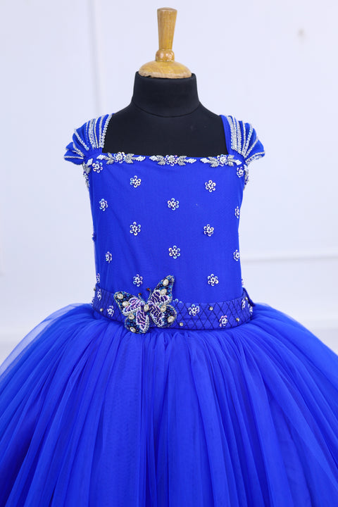 Pre-Order: Monarch Butterfly Theme Gown in Royal Blue Color with Detachable Wings and Belt