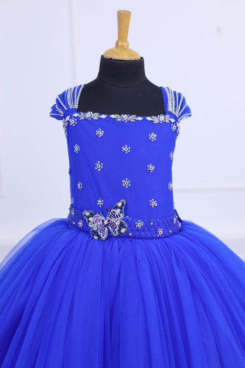 Pre-Order: Monarch Butterfly Theme Gown in Royal Blue Color with Detachable Wings and Belt
