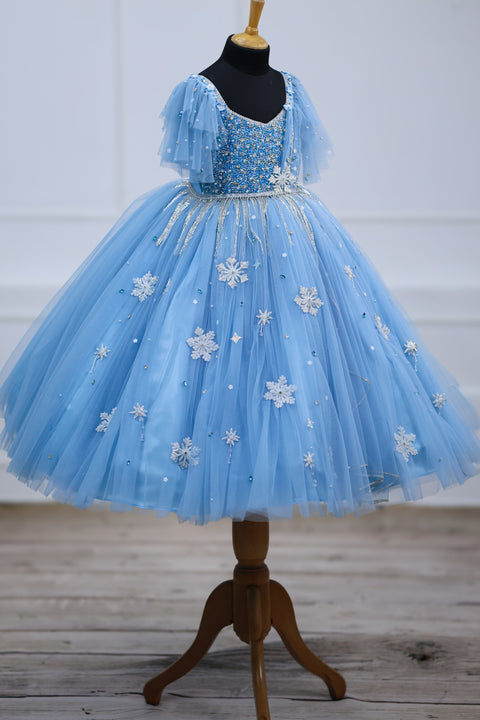 Pre-Order: Pastel Aqua Green Gown with Intricate Handworks