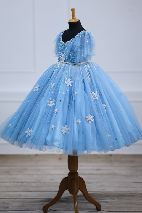 Pre-Order: Pastel Aqua Green Gown with Intricate Handworks