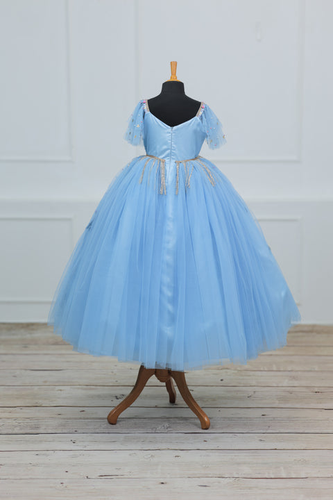 Pre-Order: Sky Blue Gown with Intricate Handworks