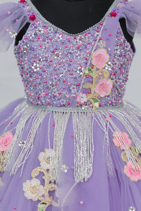 Pre-Order: Light Lavender Gown with Intricate Handworks
