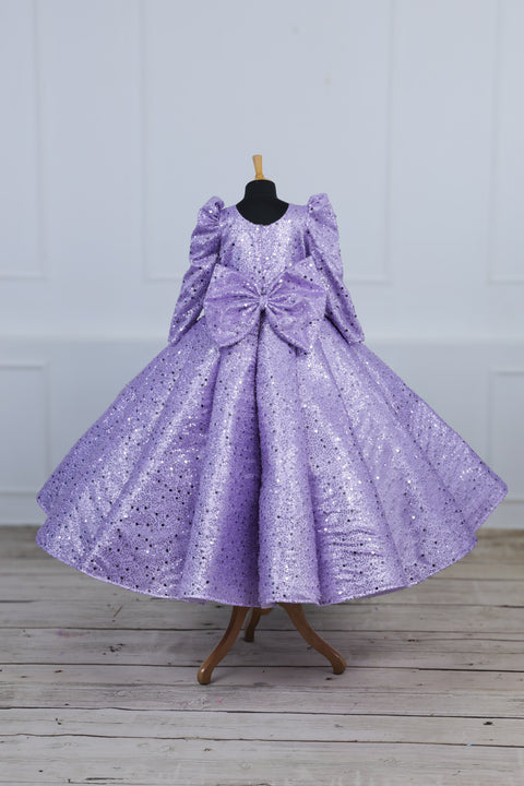 Pre-Order: Lavender Full Sleeve SEQUENCE Panel Gown