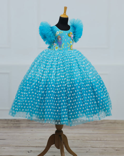 Pre-Order: Baby Blue & Sky Blue Theme Dress Highlighted With Handwork