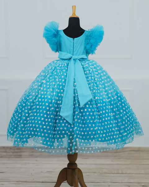 Pre-Order: Baby Blue & Sky Blue Theme Dress Highlighted With Handwork