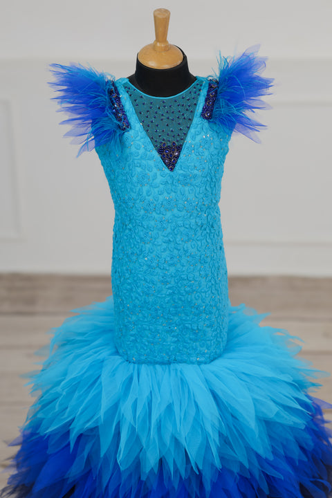 Pre-Order: Fish - Cut Blue Shaded Gown