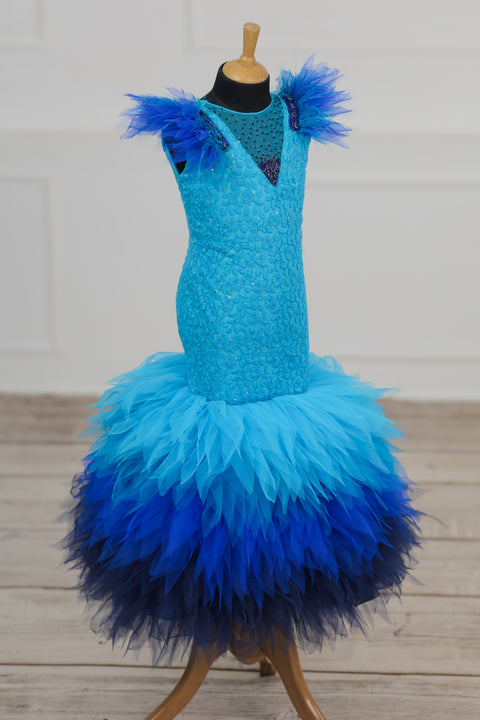 Pre-Order: Fish - Cut Blue Shaded Gown