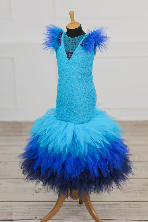 Pre-Order: Fish - Cut Blue Shaded Gown