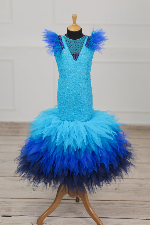 Pre-Order: Fish - Cut Blue Shaded Gown