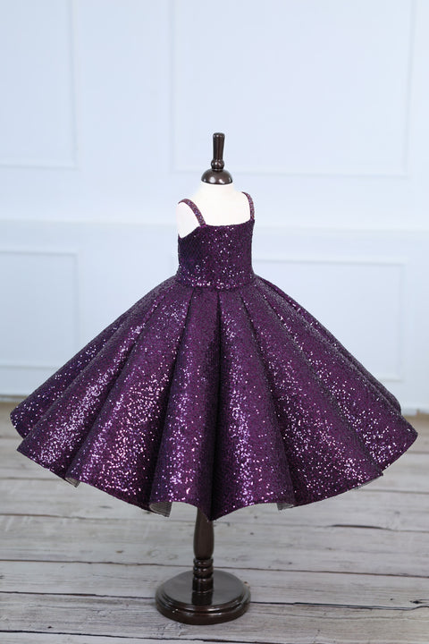 Pre-Order: Stunning Purple gown with a Petal Style &Detachable Top and a Glittering SEQUENCE Panel Gown